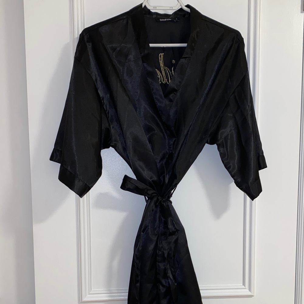 Bride Squad Black Satin Robe